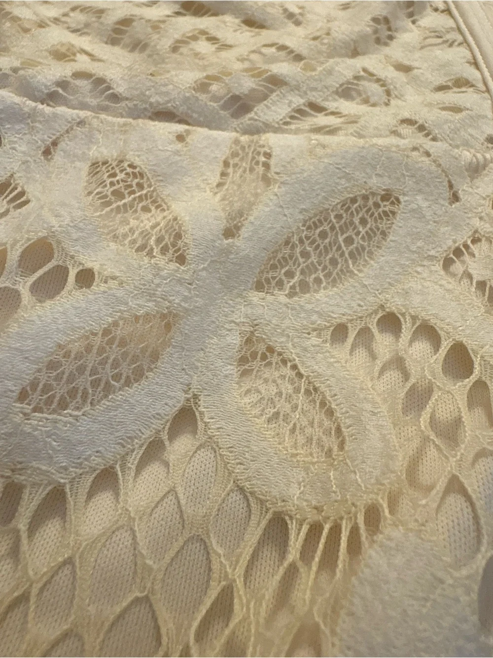 Charlotte Russe Ivory Lace Romper | Boho Bridal Fairycore Open Back Size Small - Picture 6 of 6